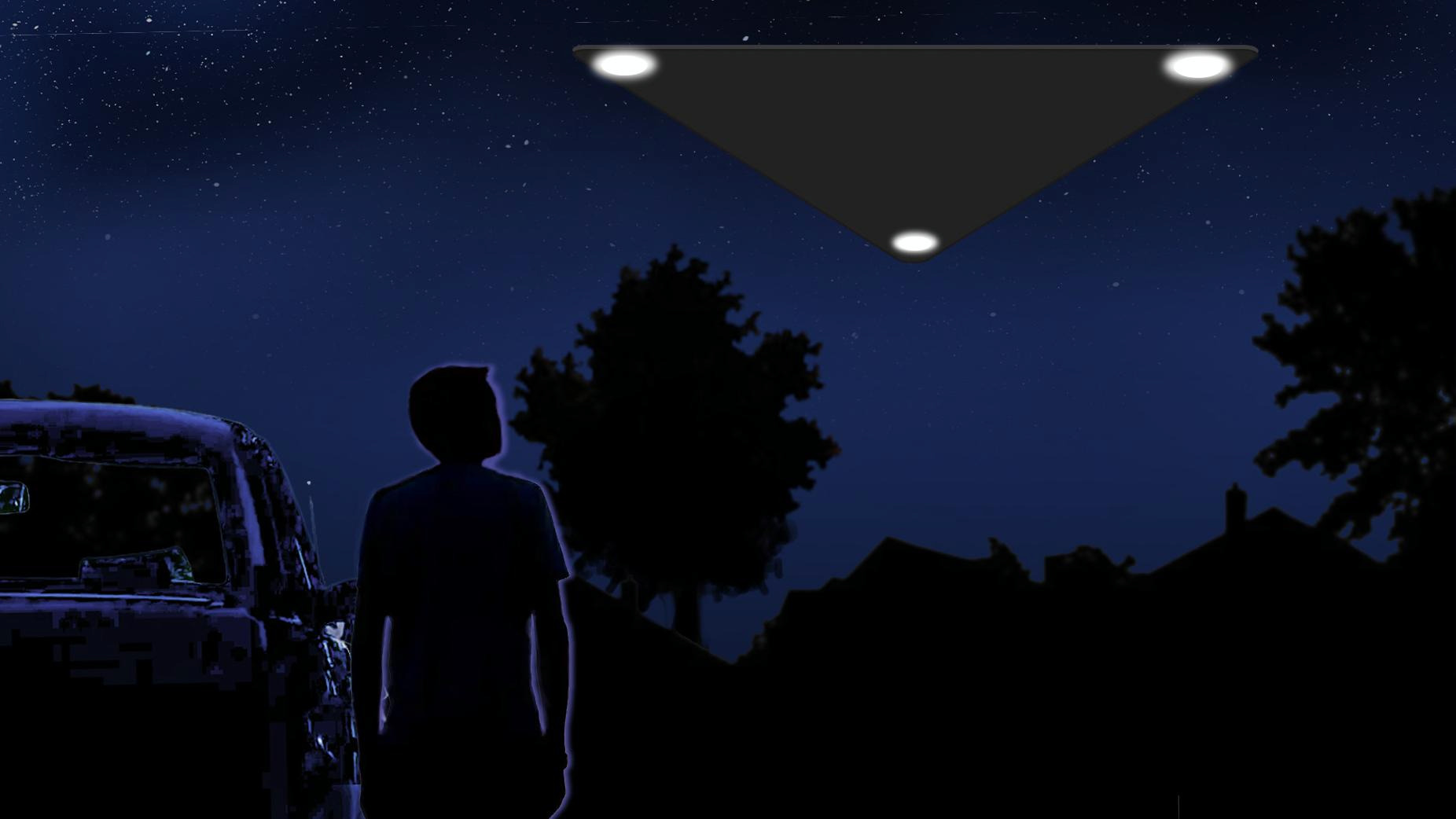 Digital Rendering Dark Triangle with Lights 2011