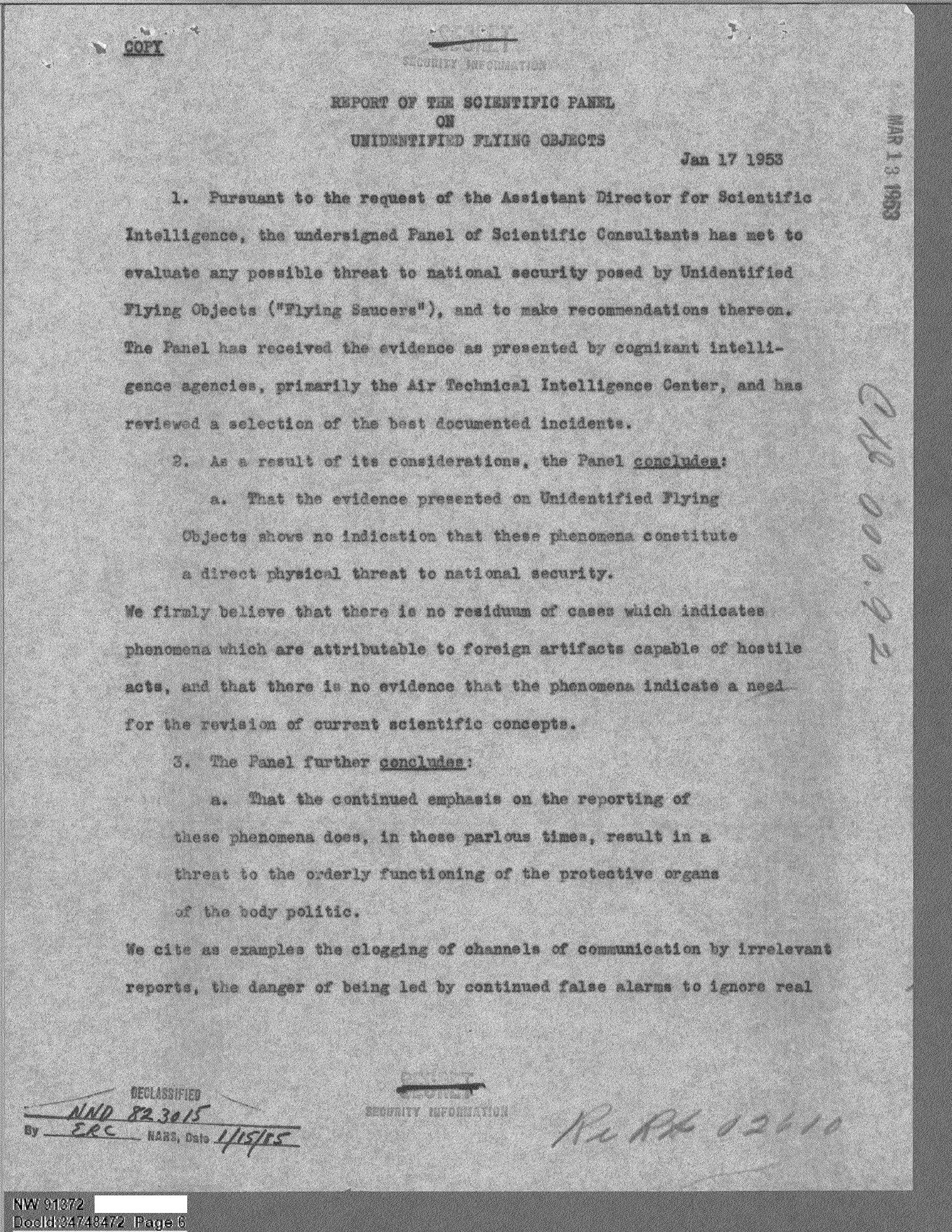 Transmission of CIA Scientific Advisory Panel Rept 1953 — página 6