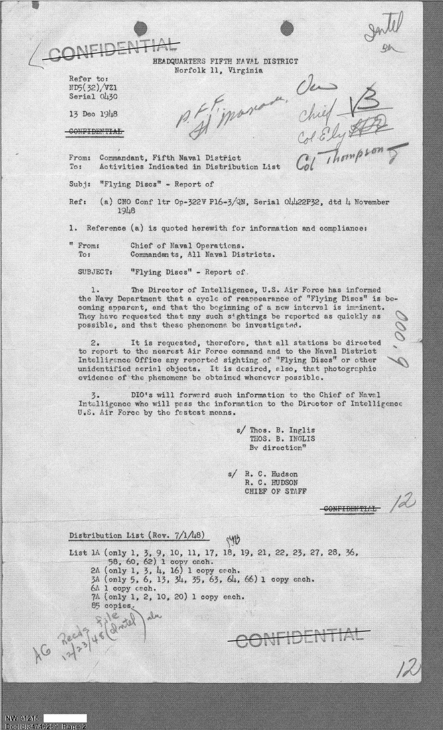 USNavy Report of Flying Discs 1948 — página 2