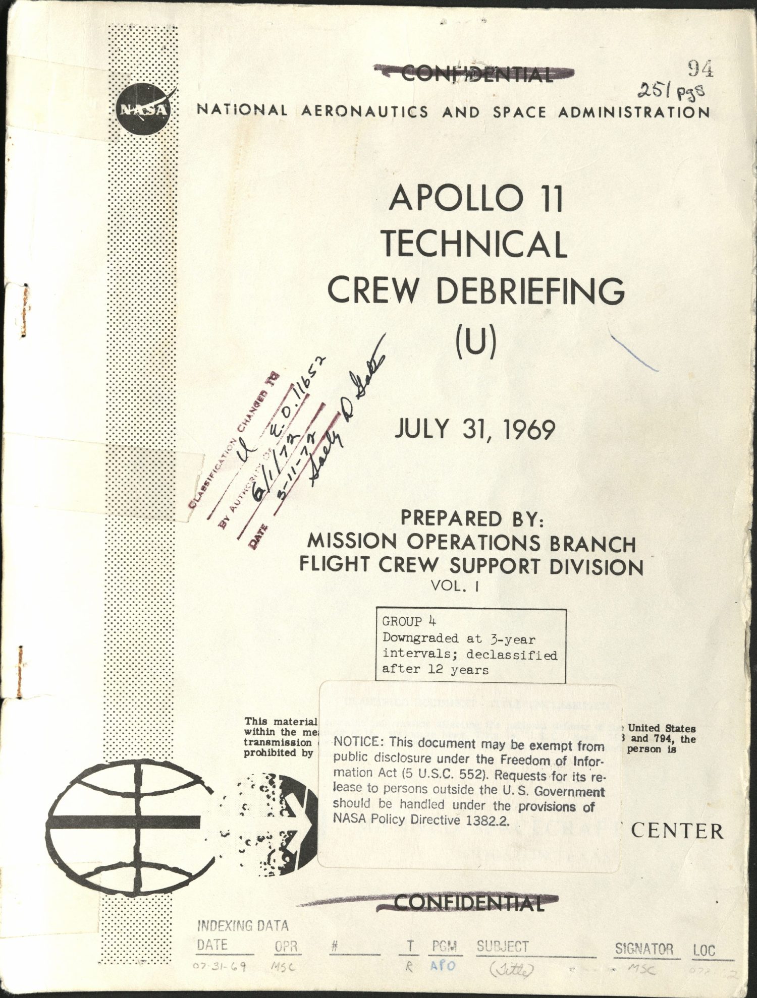 Apollo 11 Technical Crew Debriefing 1969 — página 1